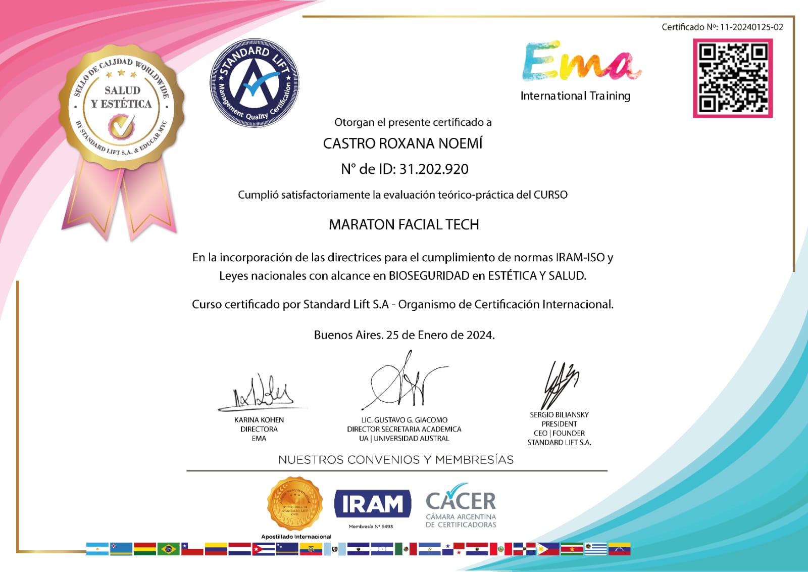 Certificado Bioseguridad